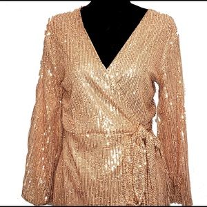 Rose gold sequin sparkle dress
